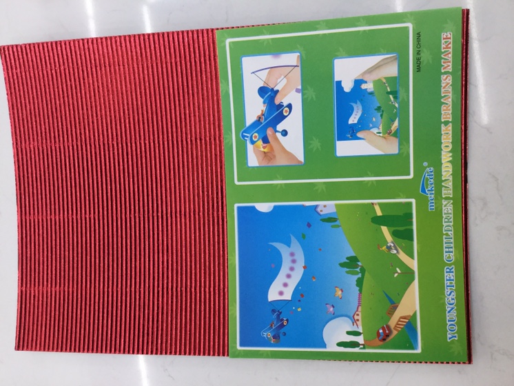 Bright red metallic corrugated paper