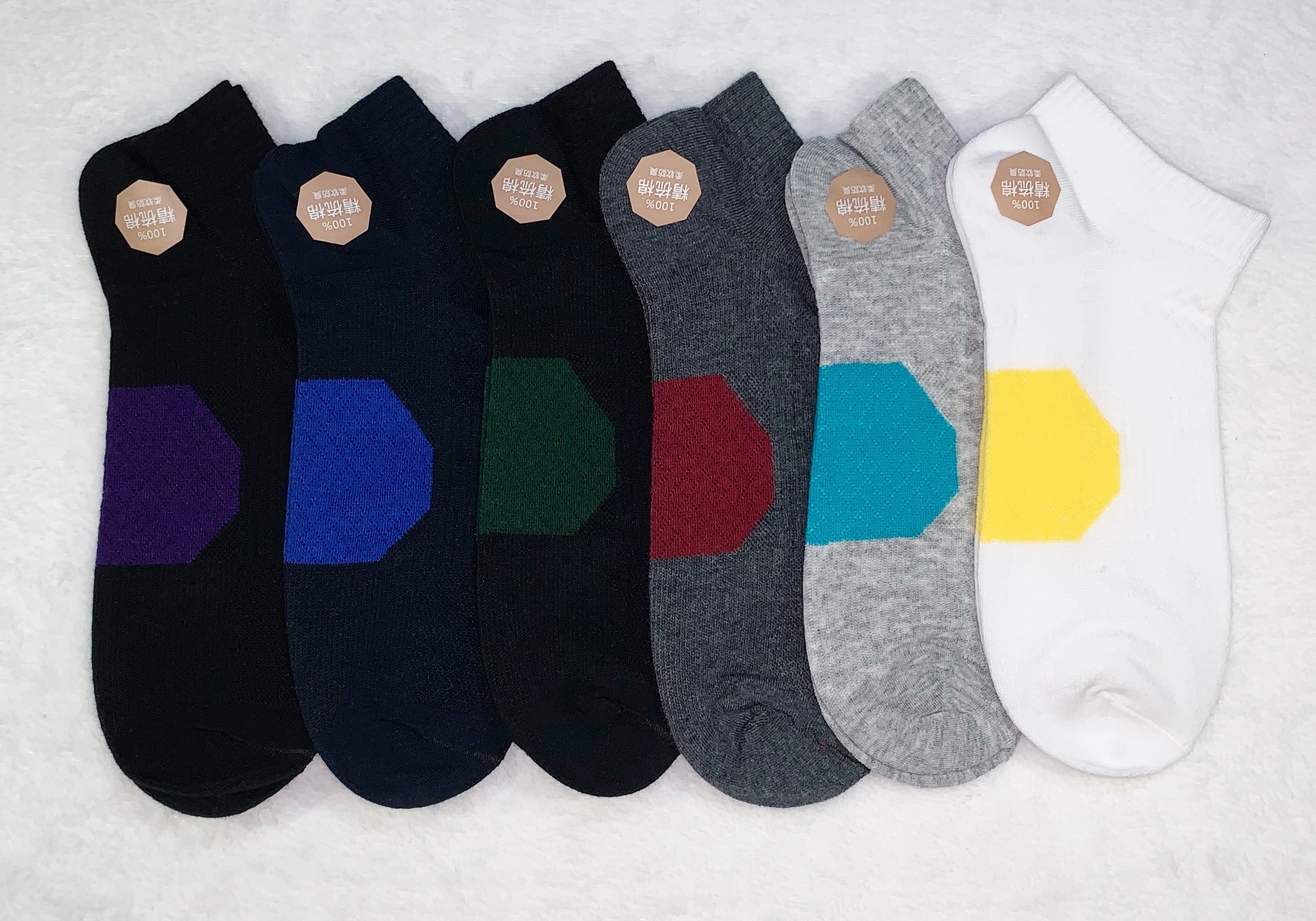 Guangdong Spring and summer men's pure cotton boat socks and short socks details Picture