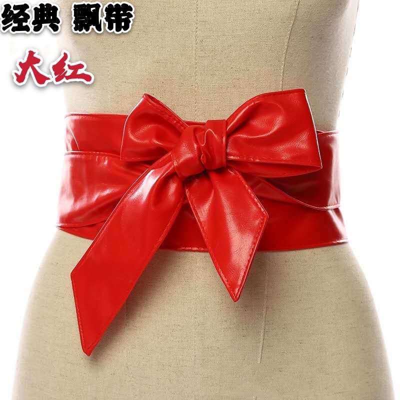 Source Head Factory Wholesale: Women's Waist Long Ribbon Accessories Bow Wide Belt With Dress Fashion Ladies Belt Application Scenario