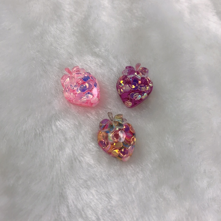 ab glue epoxy resin glass cut surface AB colored sequined strawberry