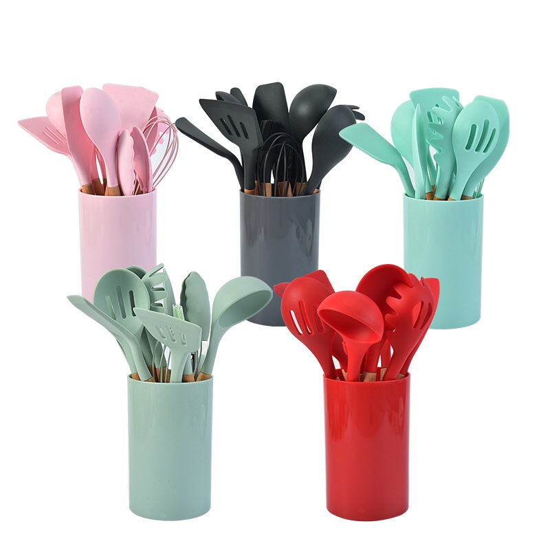 12-piece silicone kitchenware non-stick silicone saucepan thumbnail