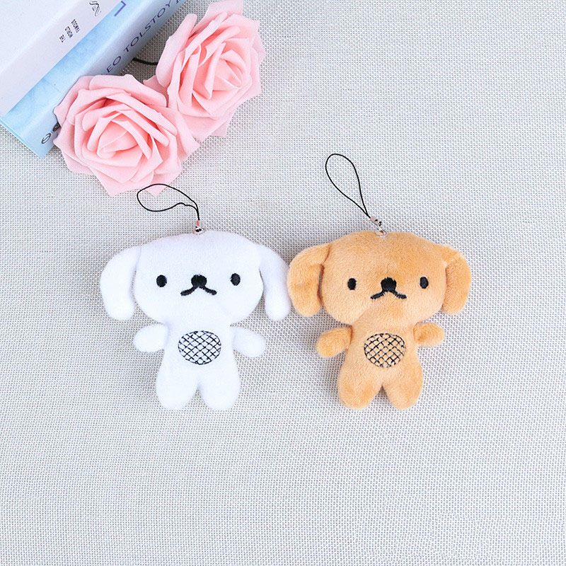 Cute puppy dog pendant doll key chain Car key ball pin pendant key chain woman