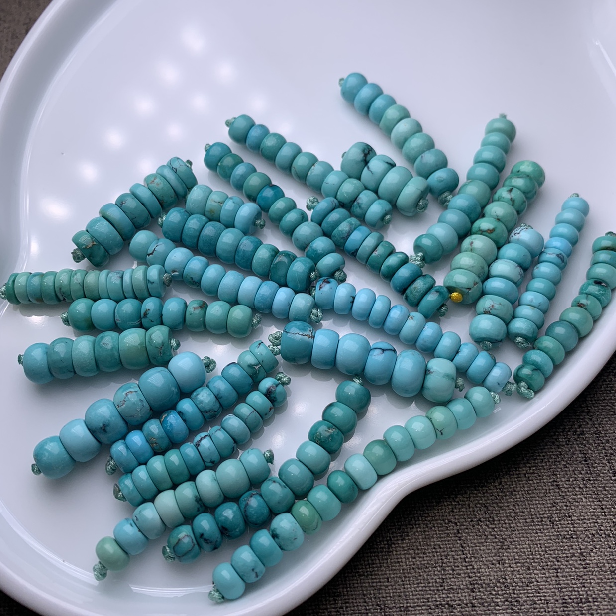 原矿高瓷绿松石隔片，尺寸6-8mm翔宇串珠03