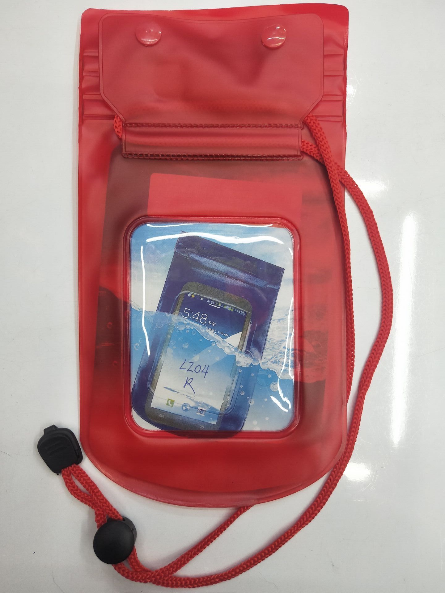 Mobile waterproof bag PVC waterproof bag LZ04 button mobile waterproof bag bright red