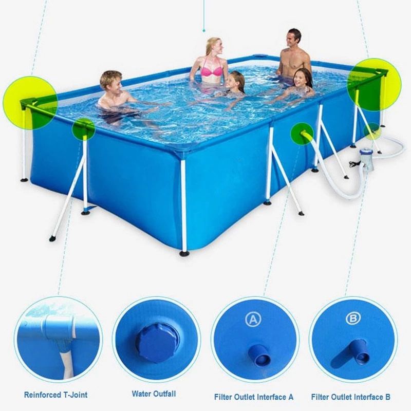 High-quality portable home swimming pool 56424 steel frame large-capacity swimming pool, swimming pool with filter pump details Picture