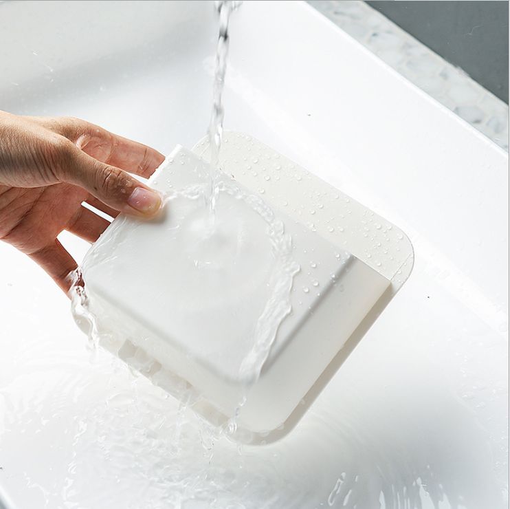 收纳盒 创意棉签收纳盒多功能壁挂式翻盖防尘浴室整理盒塑料大号详情图1