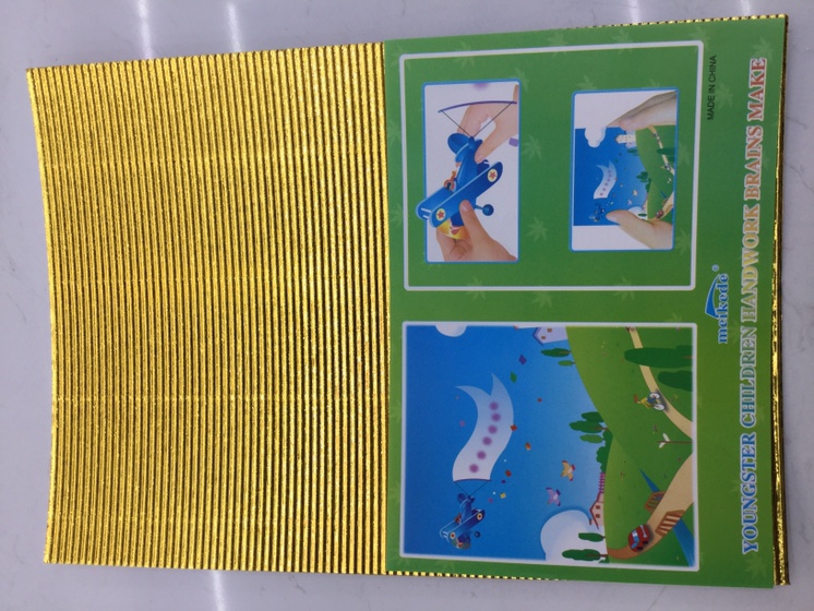 Golden metallic corrugated paper