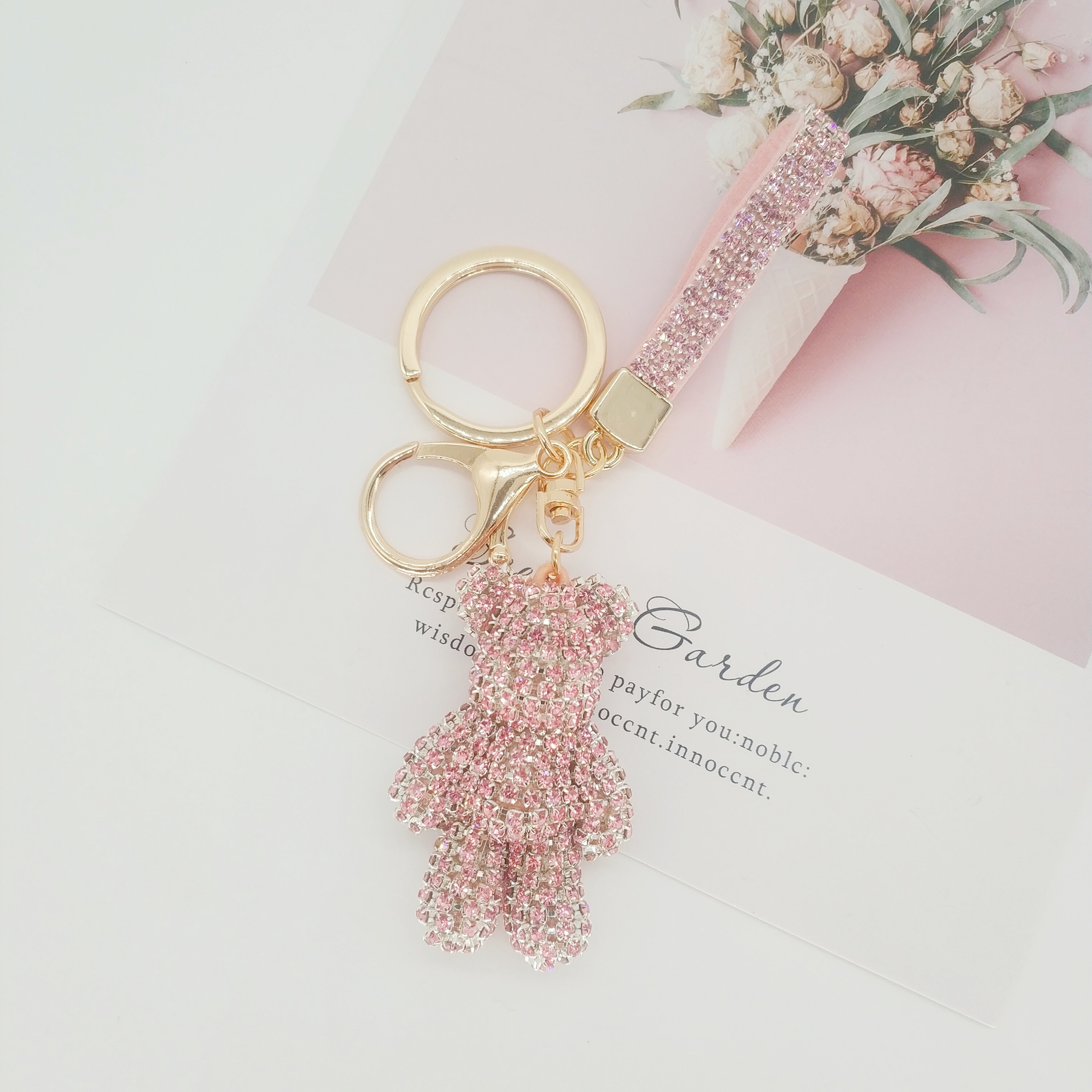 Manufacturers Direct Sales Of New Creative Stick Diamond Violence Bear Keychain Flash Diamond Lady Bag Pendant Trinket Pendant undefined