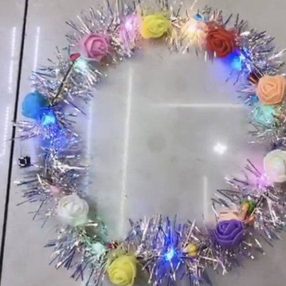 Gold silk garland glow wreath street stalls Glow products Night market