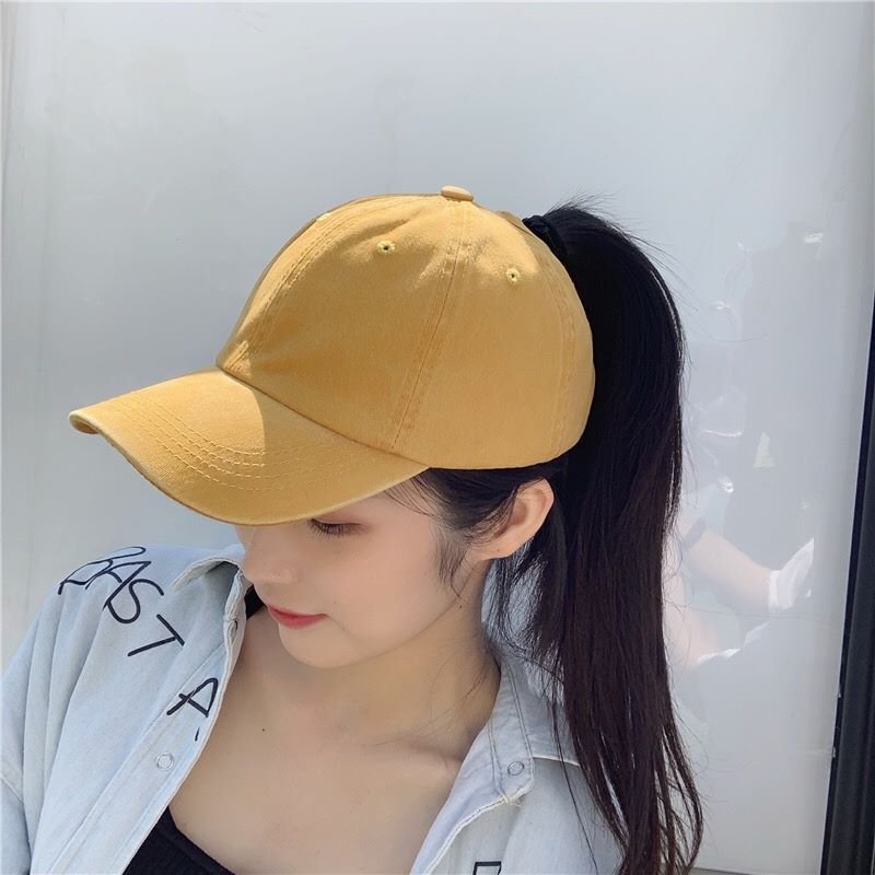 Washed Ponytail Baseball Cap Custom Logo Do Old Foreign Trade Hat Embroidery Solid Color Duck Cap Custom Open Ponytail Cap Application Scenario