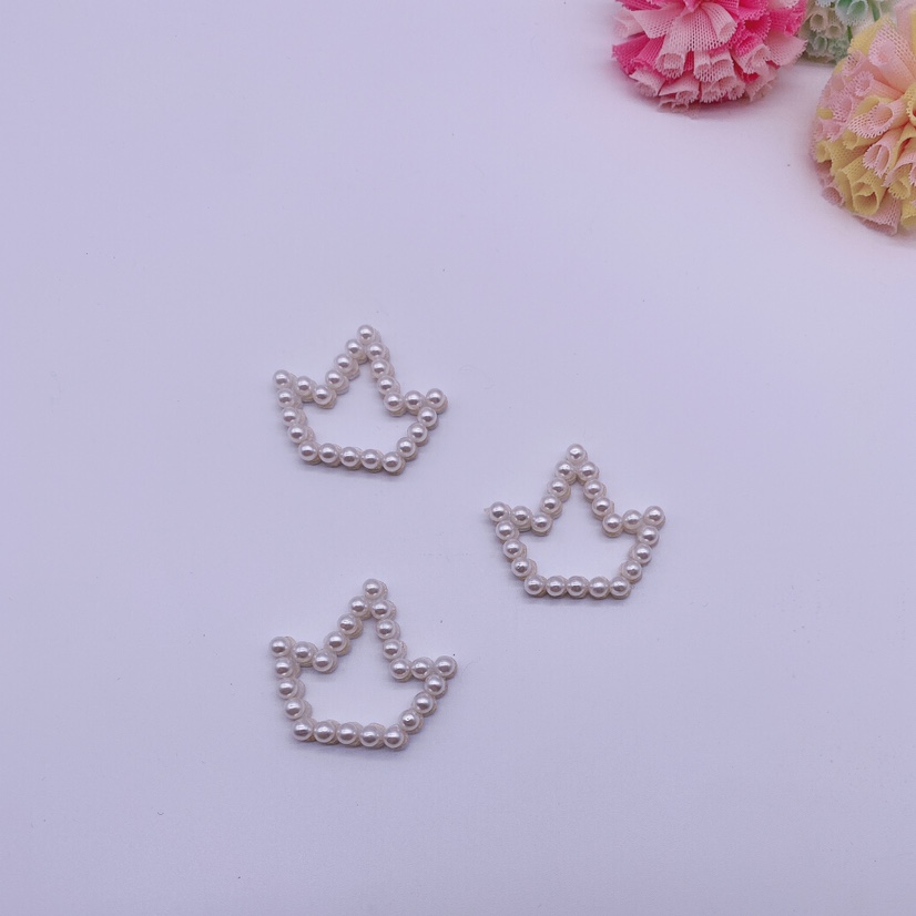 Pearl hollowed-out crown, ultrasonic accessory, jewelry, headwear, color, small cloth flower, handcrafted decorative flower