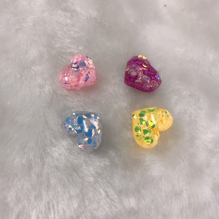 Ab glue epoxy glass cut surface AB colour sequin heart