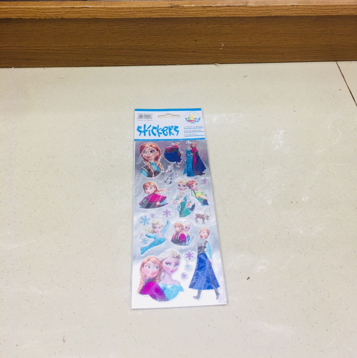 Flat aluminum foil embossed cartoon paste snow princess