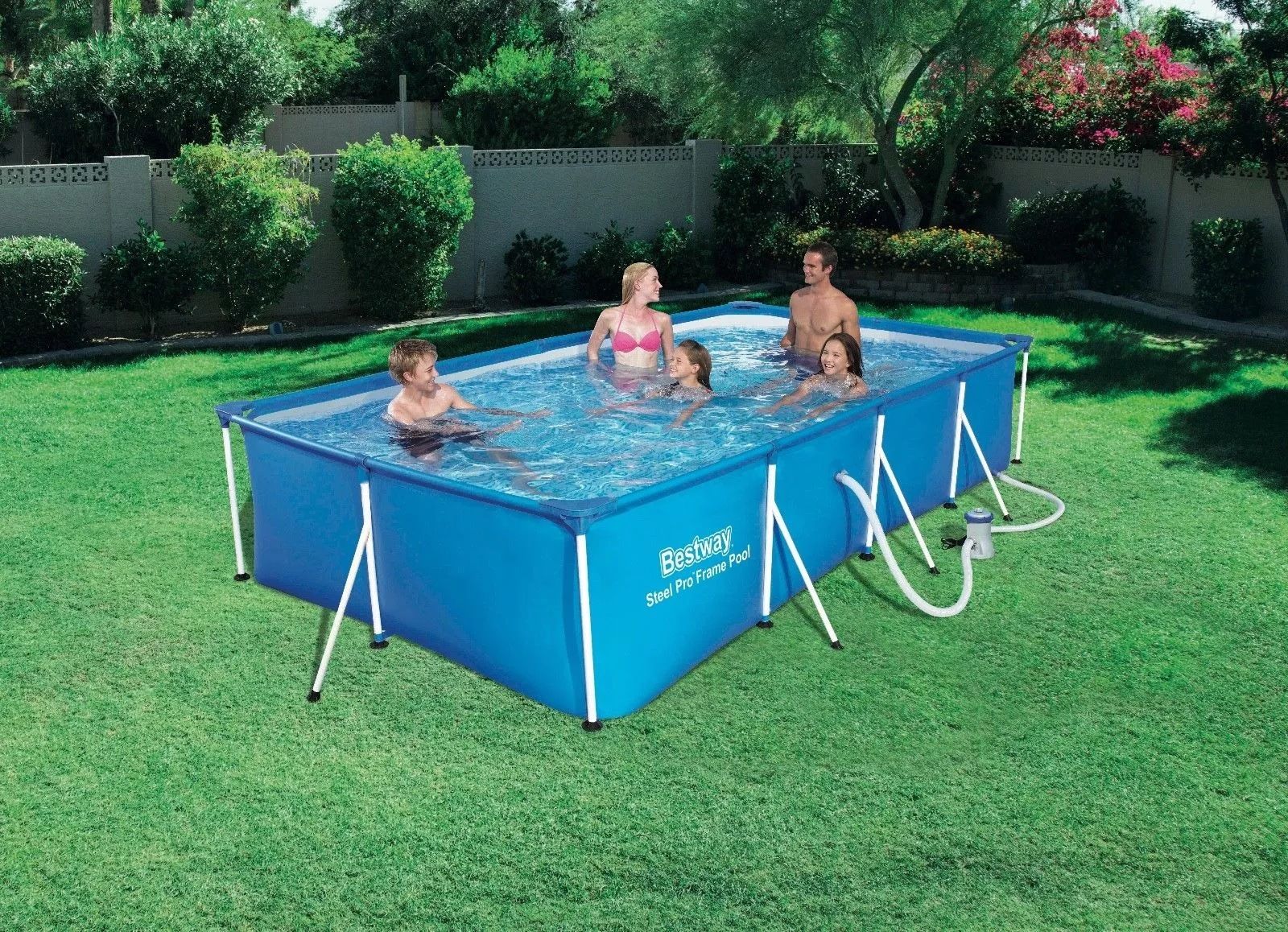 300 x 201 x 66cm steel professional splash-proof frame swimming pool set with filter pump detail image 1