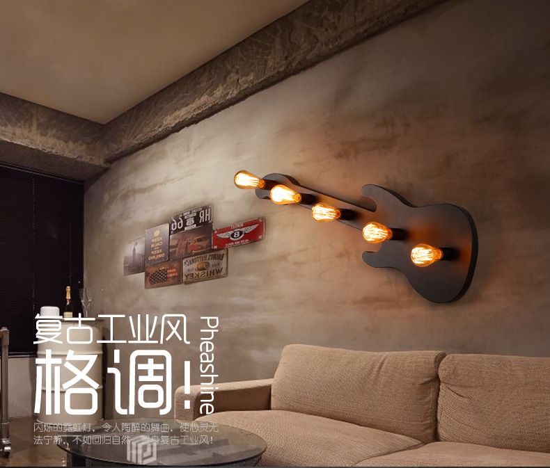 Loft creative bar studio Iron art wall lamp retro living room study art lamps