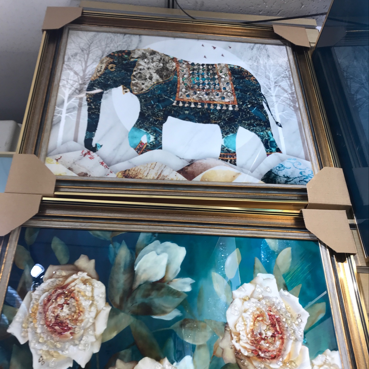 钻石画、皮画实物图