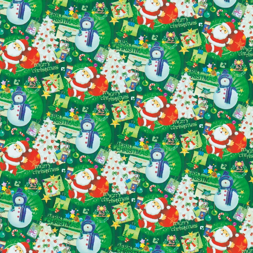 圣诞礼物包装纸圣诞老人雪人