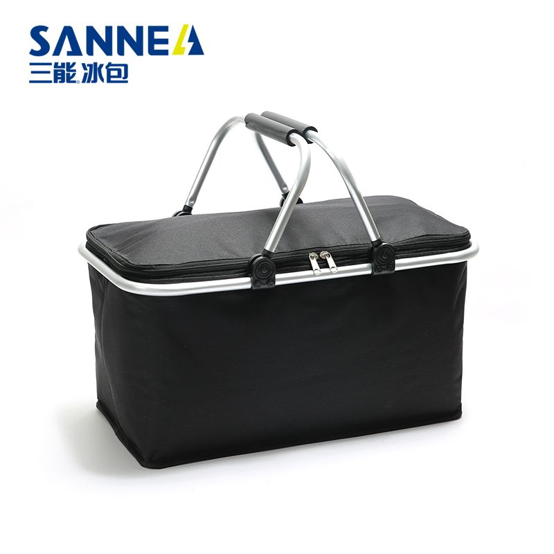 SANNE outdoor picnic hand-held Oxford cloth insulated bag, single-shoulder ice pack, student lunch box bag, folding insulated bag Specification image