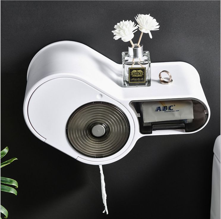 Toilet paper box non-punch toilet paper box toilet paper extraction paper waterproof household roll paper tube holder for toilet paper