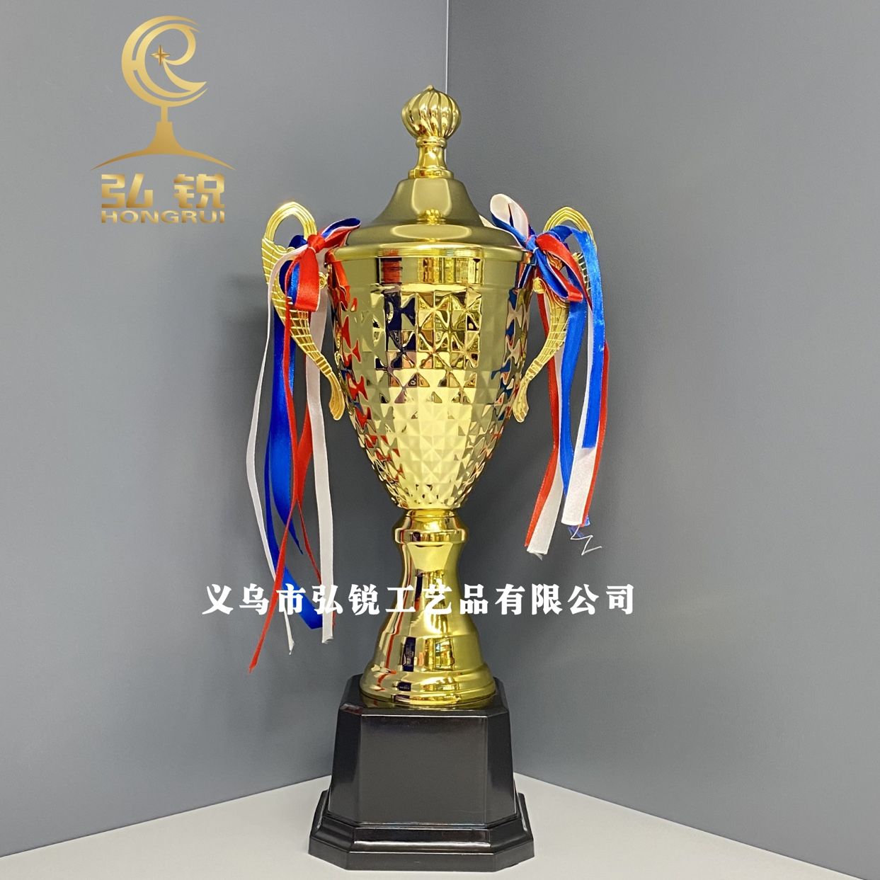 3287C 2020 New Style Metal Trophy, 10*37CM Metal trophy, customizable logo for the annual meeting award ceremony detail image 2
