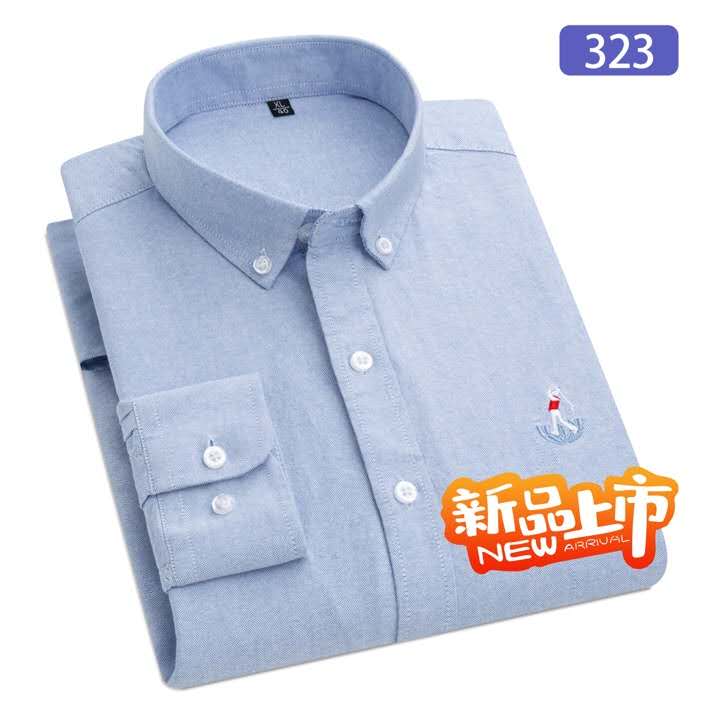 New men's shirts for autumn and winter, made of all-cotton and linen, sweat-absorbing and breathable, casual wear for middle-aged and young people Item Picture