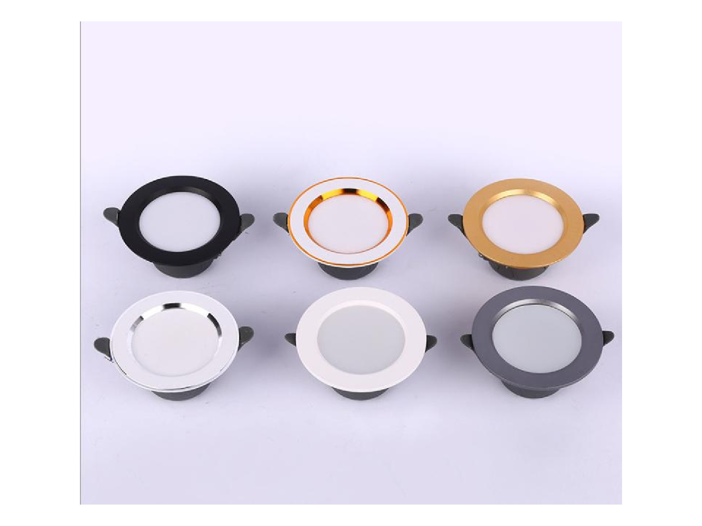 Golden-edge led downlight, hole light, aluminum material, living room embedded, painted white ceiling light detail image 6