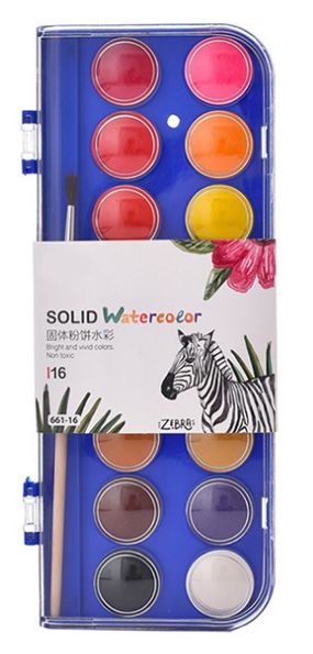 16-color solid gouache watercolor pigments