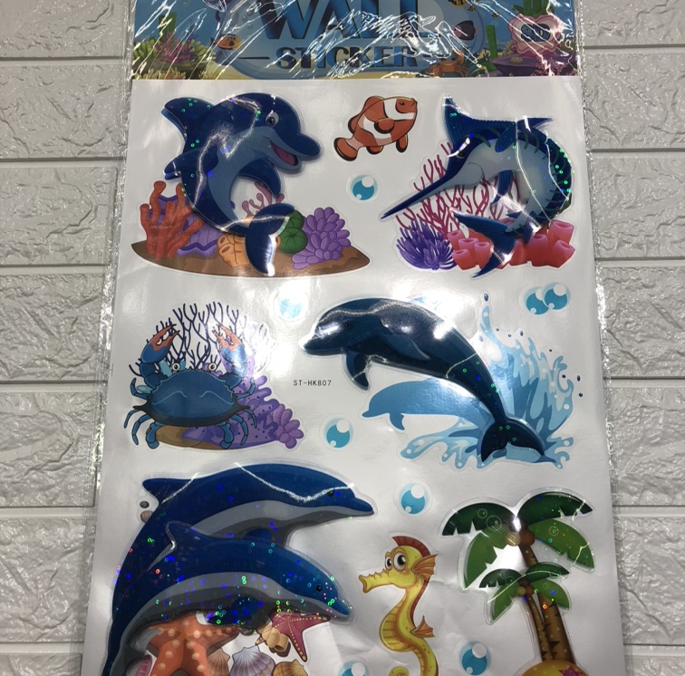 Dolphin layers of stereoscopic stickers, room decoration stickers