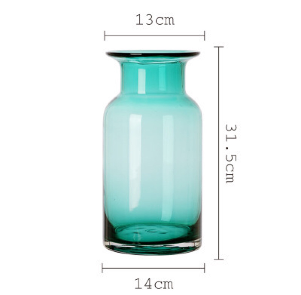 KK1324  厂家新款人工吹制 色料玻璃花瓶简约现代玻璃花瓶透明插花瓶北欧美式客厅餐桌轻奢家居装饰品摆件 批发细节图