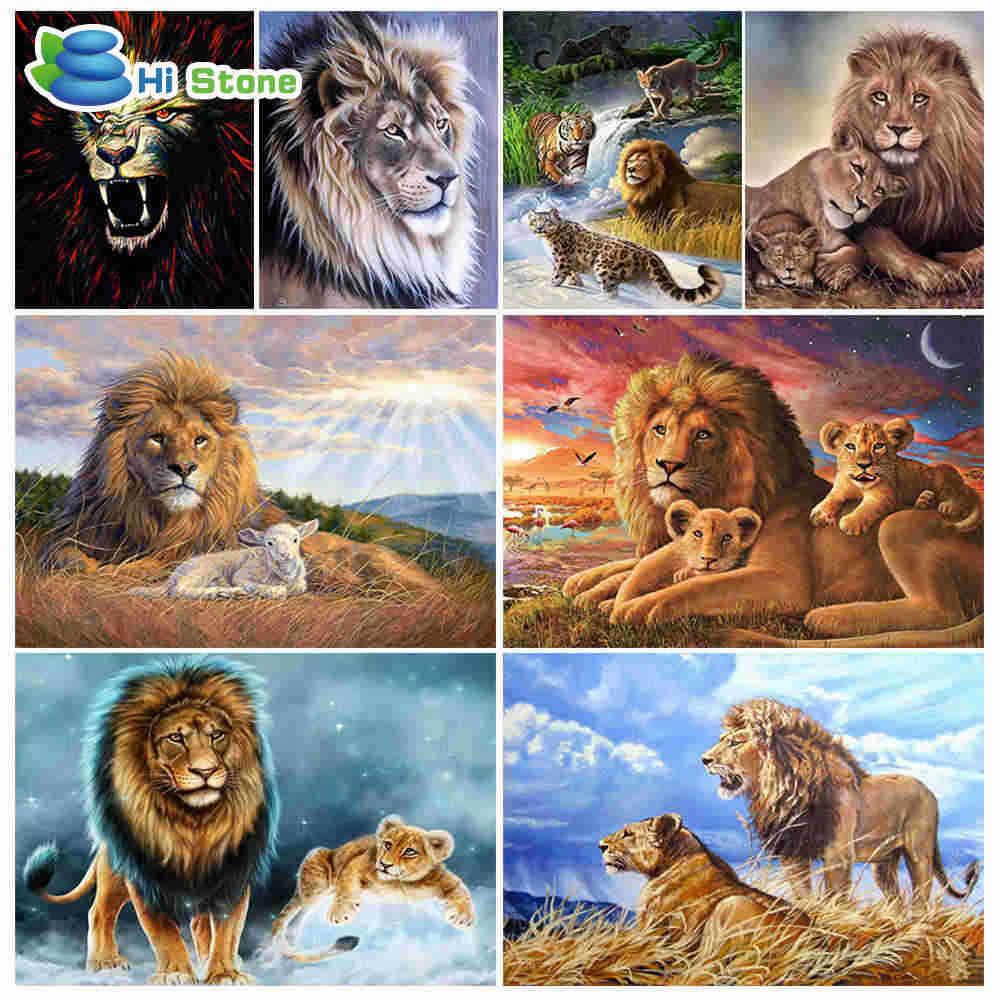 Handmade diy digital oil painting, living room landscape, animal, lion coloring, hand-painted oil decorative painting wholesale 40x50