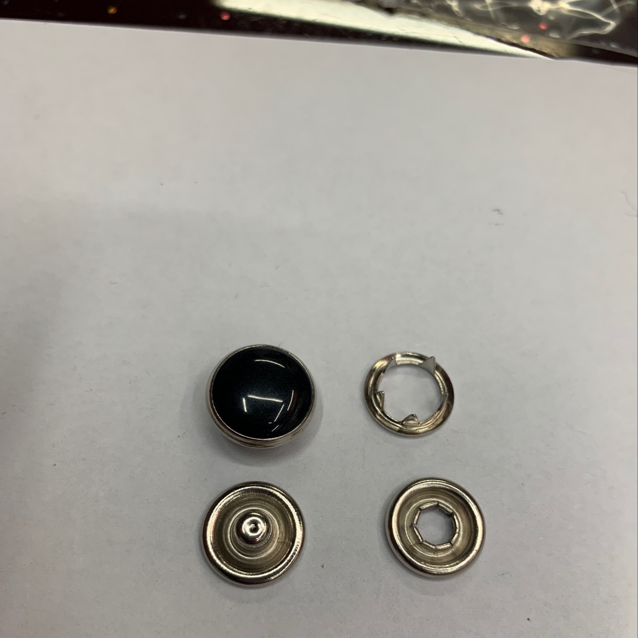 11mm珠光五爪扣，铜铁多种钻可选产品图
