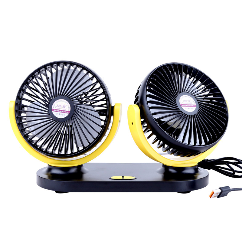 Vehicle-mounted fans, powerful small fans for large trucks, double-head silent fans for vehicles