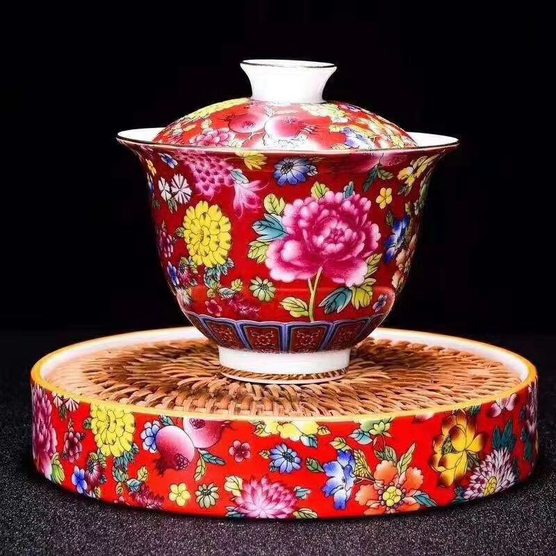 Ceramic Enamel Glaze Tea Cup Cover Cup Cup Worship Tea Cup A Minimum Of 100 A Retail Delivery Is Not Issued Item Picture