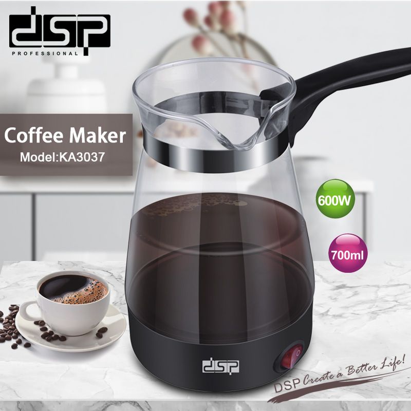 DSP丹松 电动手冲咖啡壶 家用细口摩卡壶 玻璃意式咖啡煮咖啡壶详情图1