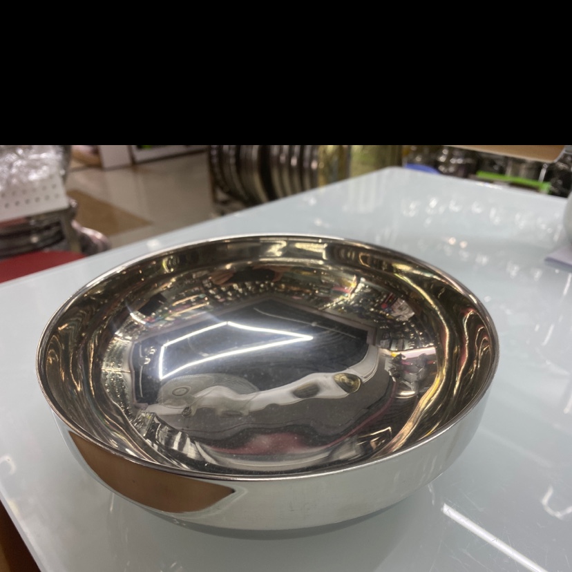 The stainless steel bowl