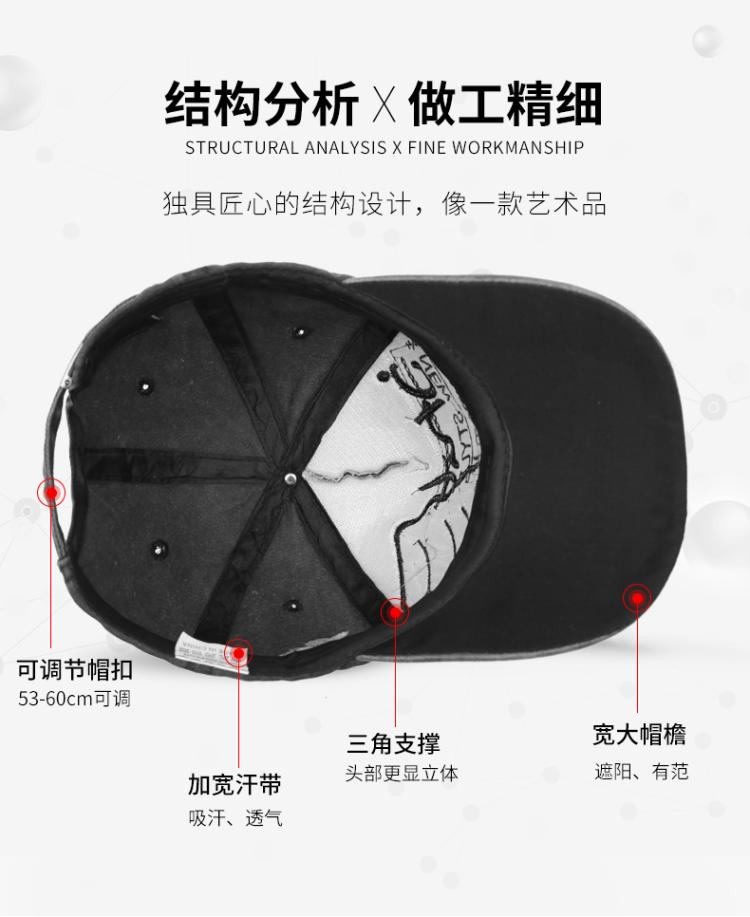 Aliexpress Burst To Do Old Bullhead Baseball Cap Washed Hat Edged Visor For Men And Women New Baseball Cap Specification drawing