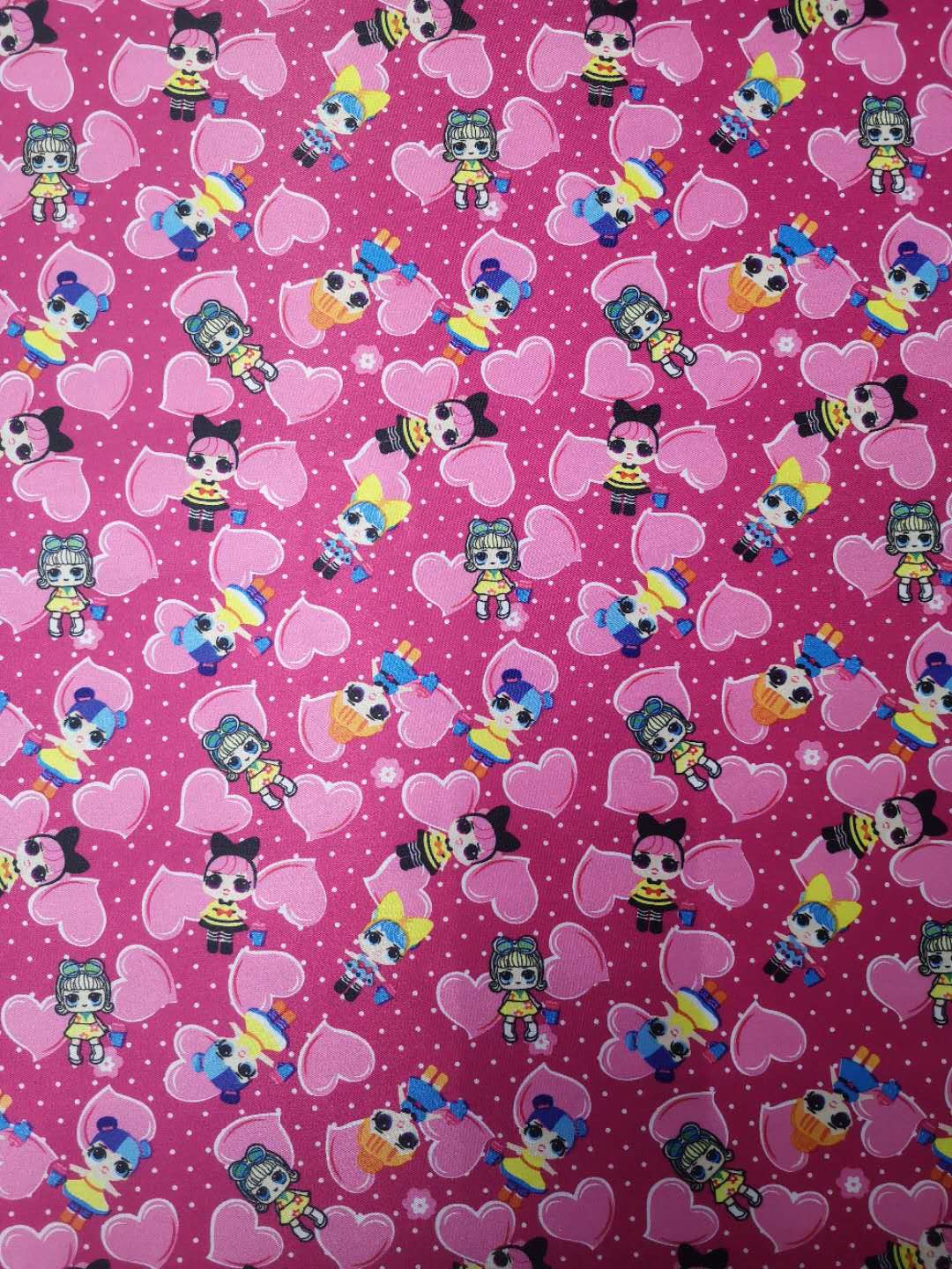 义乌华夏皮革 400D印花 牛津布印花 高弹高密度印花 爱心宝贝详情图8