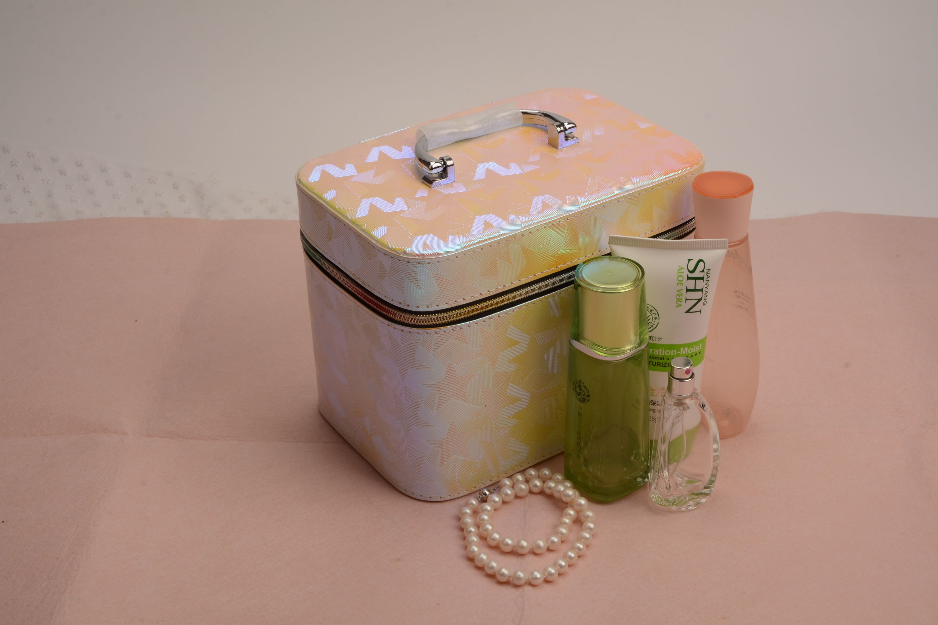 Make-up box set decorative pattern make-up box three pieces can be customized pink