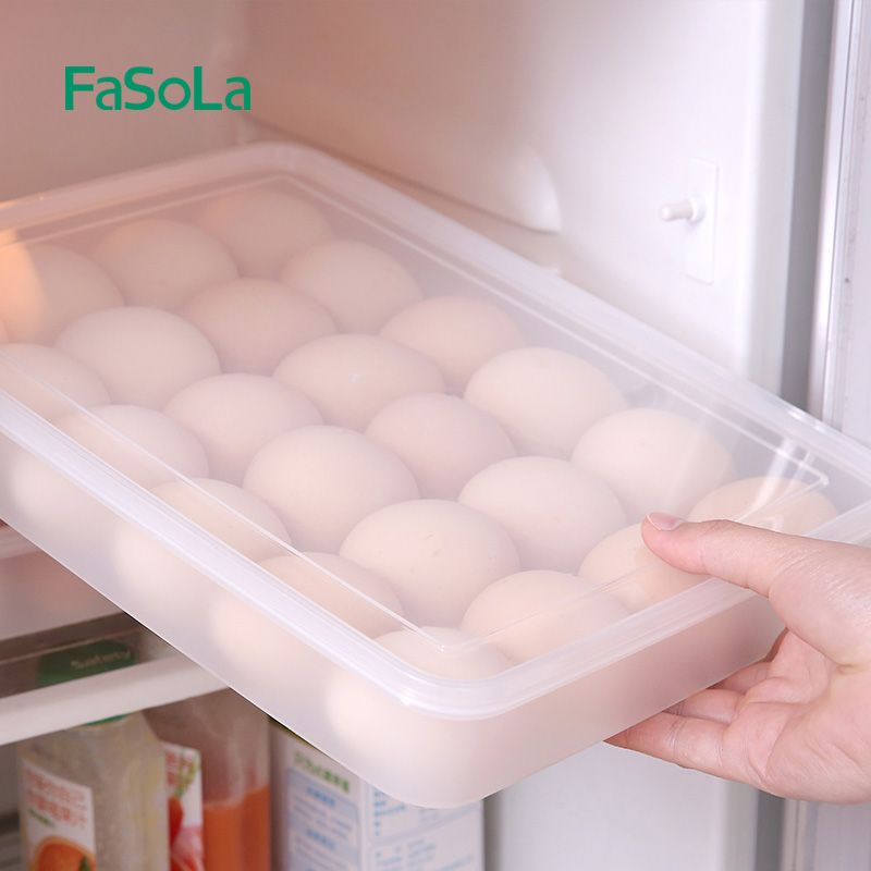 鸡蛋盒食物分格冰箱用保鲜盒塑料放蛋托收纳盒放蛋格方格图