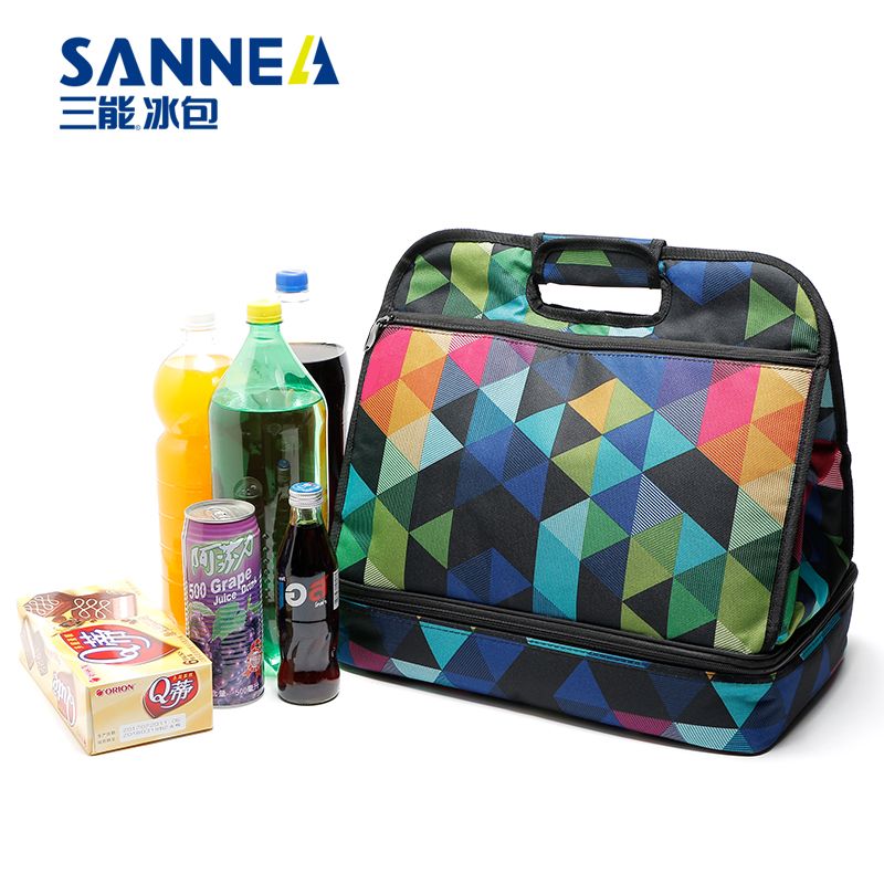 Double-layer pizza wrap, outdoor portable lunch box bag, refrigerated preservation wrap, aluminum film insulation wrap, multi-functional double-layer ice wrap details Picture