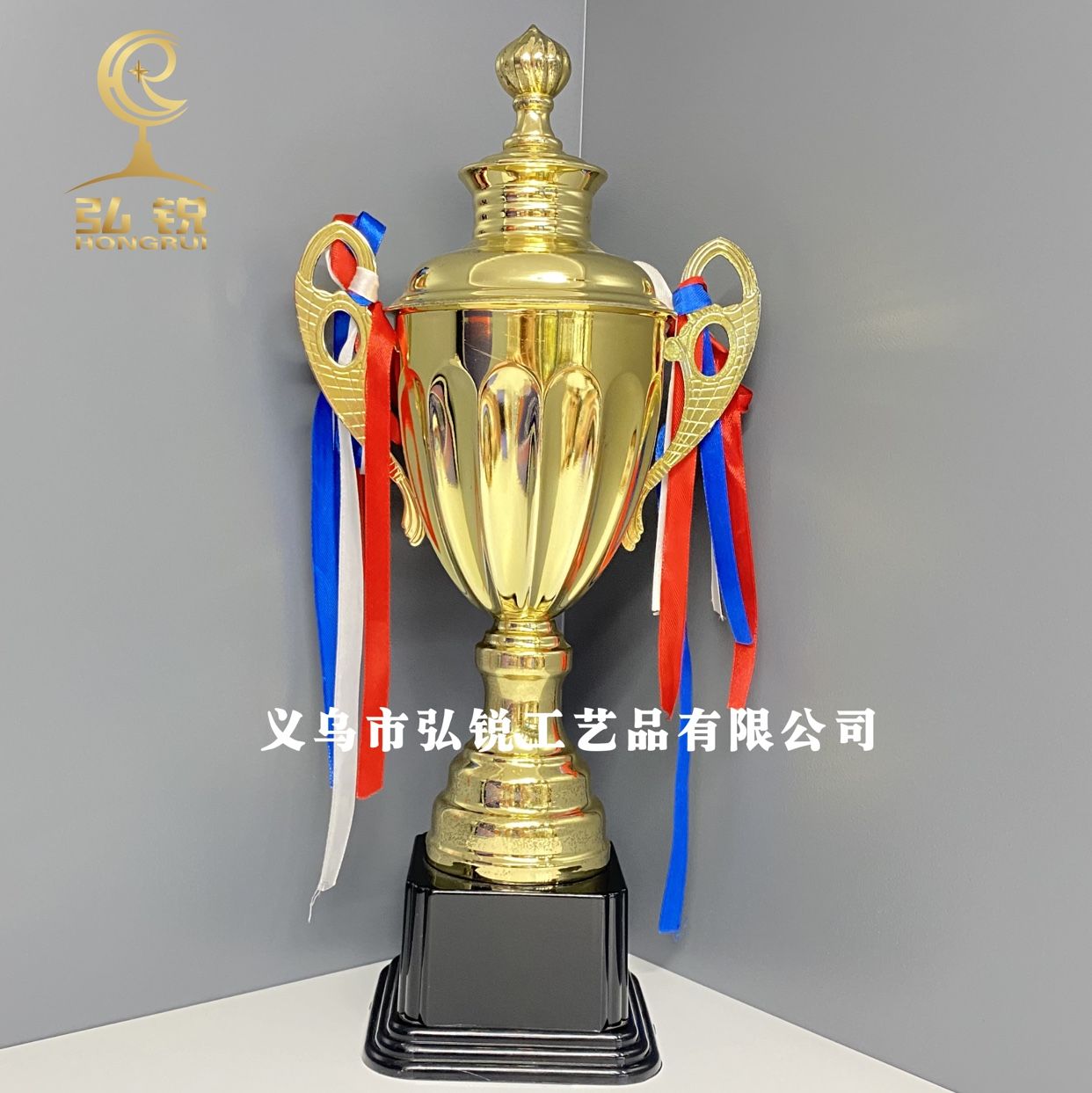 1503D metal trophy, 10*36CM, competition trophy, event annual meeting award ceremony, customizable logo detail image 1