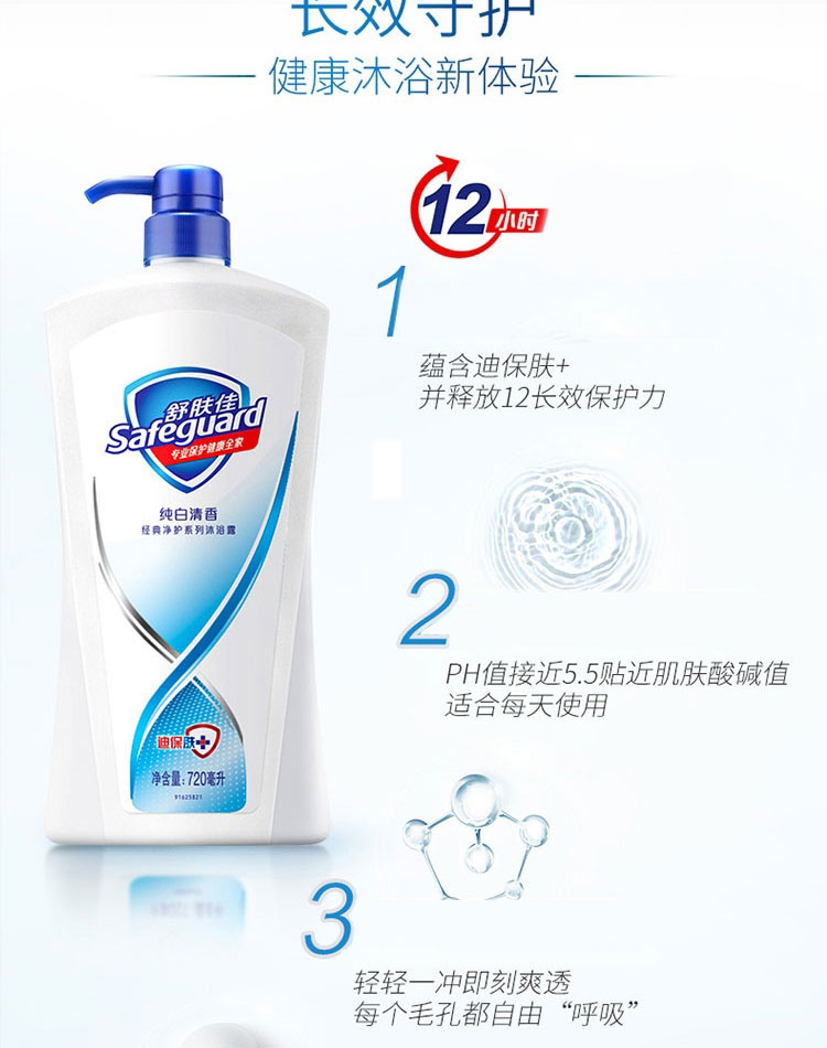 Safeguard Pure White Fragrance Body Wash 720ml detail image 4