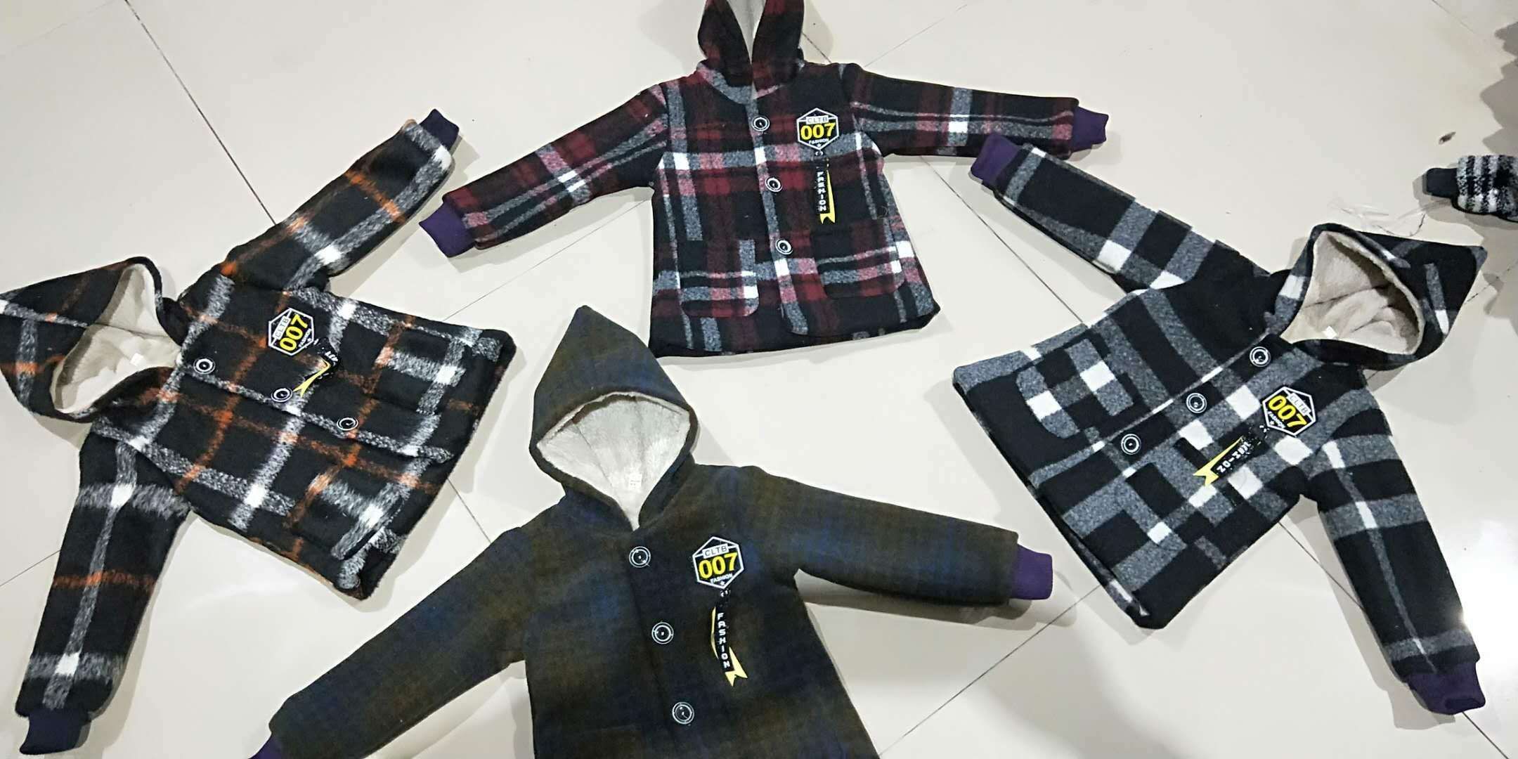 Checked pattern cotton-padded jacket boy's jacket thumbnail