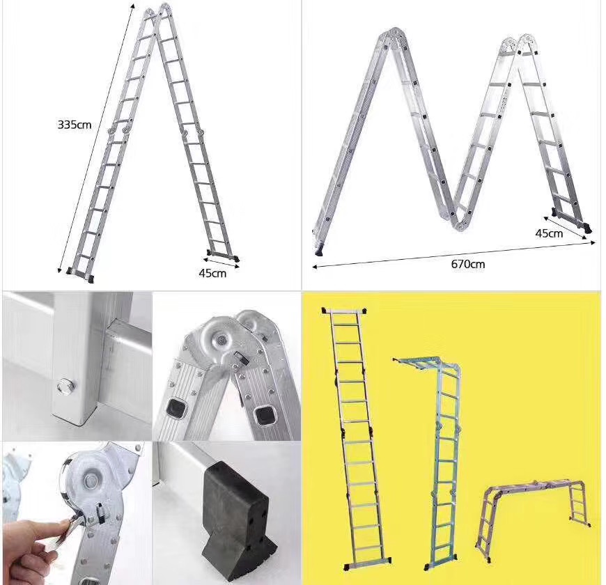 铝合金梯，家用梯，人字梯，单梯，多功能梯2.7m详情图3