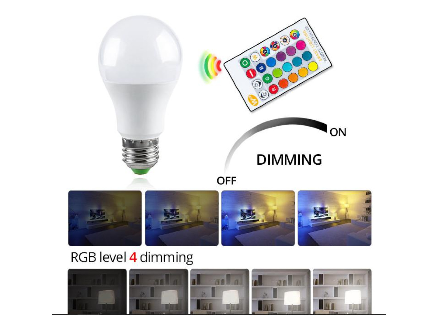 RGB bulb LED bulb lamp, RGB bulb remote control bulb 85-265V wide voltage E27 B22 bulb lamp detail image 5