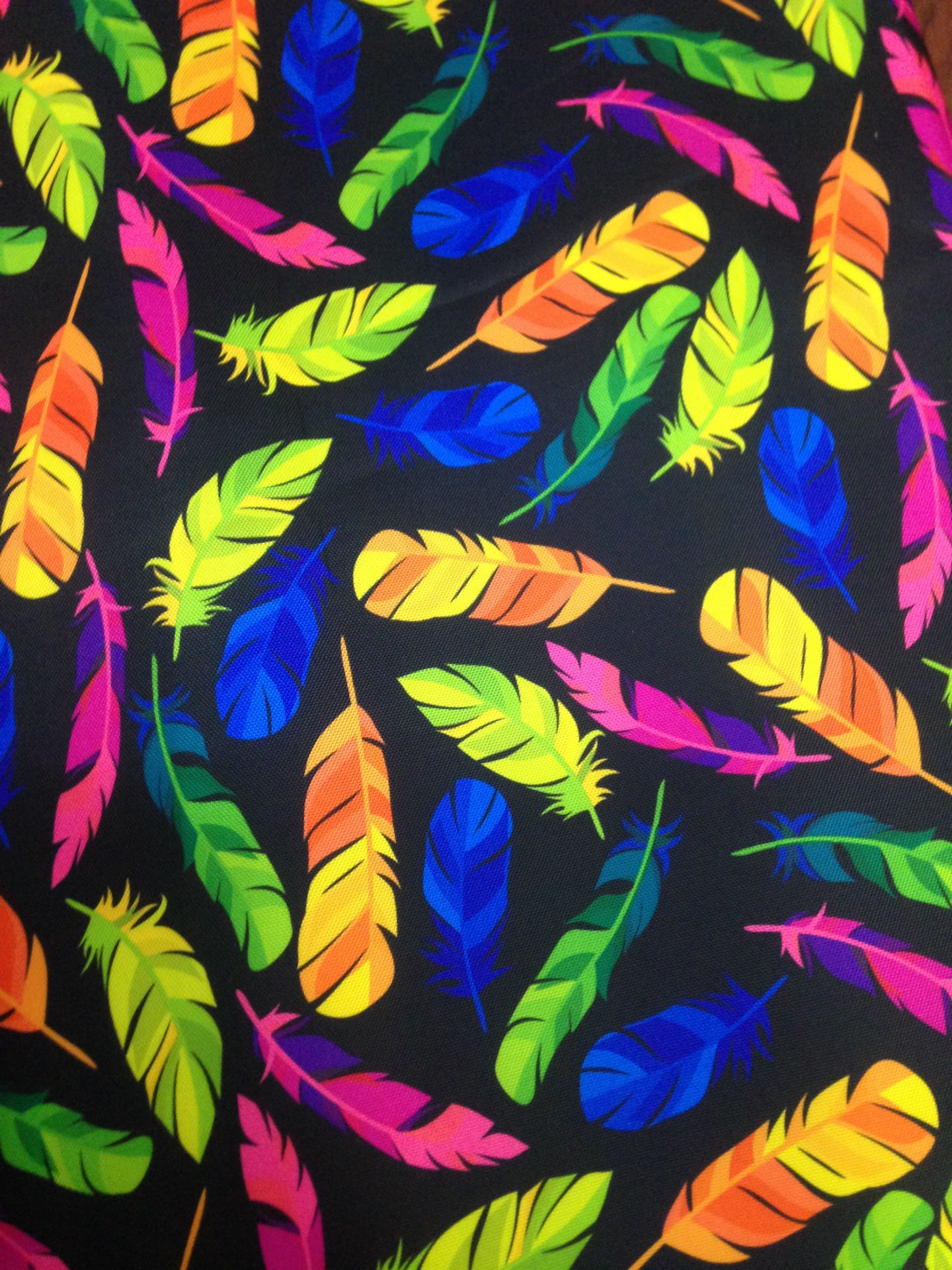 义乌华夏皮革 400D印花 牛津布印花 高弹高密度印花 400D三色羽毛详情图6