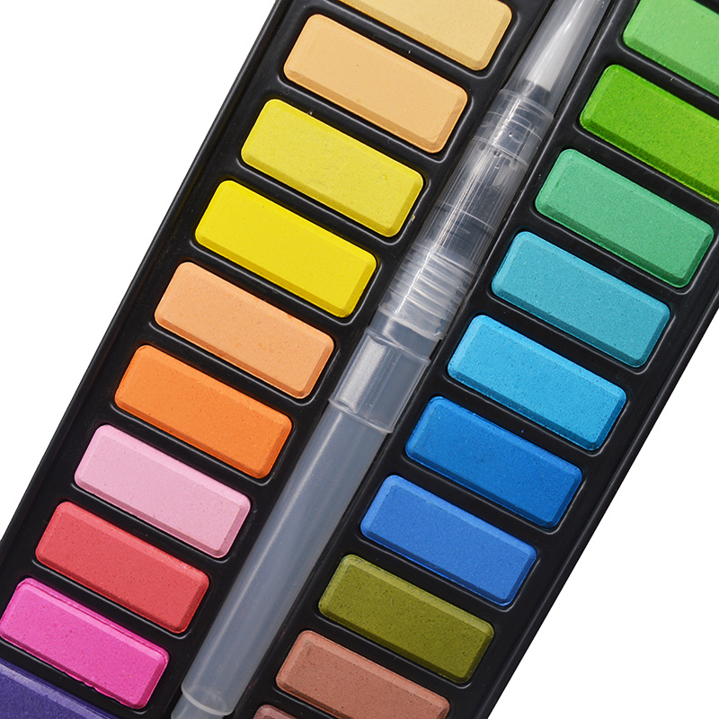 12-color, 18-color and 24-color solid watercolor pigment sets, water-soluble gouache painting art supplies sets Specification image