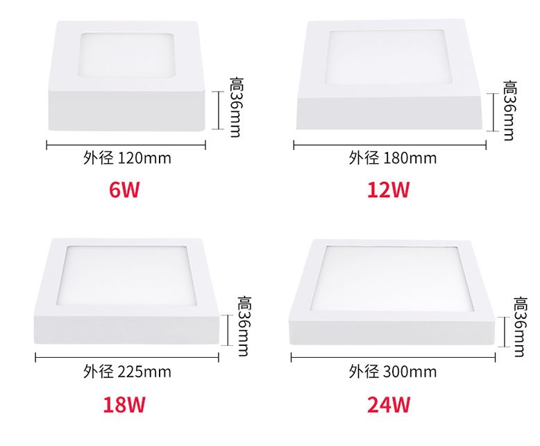 led circular downlights, surfacing ceiling ultra-thin panel lights, corridor kitchen lights, square ceiling lights, 6W and 12W watt lamps detail image 3