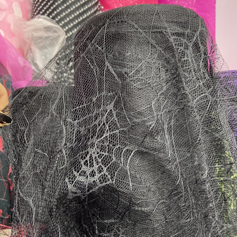 黑色蜘蛛网锦纶网布布料服装装饰品工艺品丝巾纱巾头饰面料多色可选