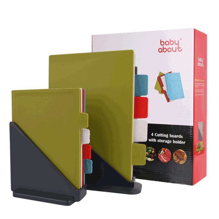 Amazon's best-selling mildewproof and antibacterial cutting board is a four-piece package of baby chopping boards